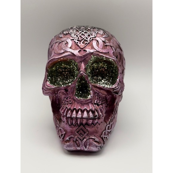 Unbranded Other - Celtic Knot Tree of Life Skull Metallic Pink Purple Glitter Eyes Gothic Decor